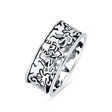 Celtic Triquetra & Dragons Ring